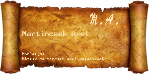 Martincsek Axel névjegykártya