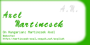 axel martincsek business card